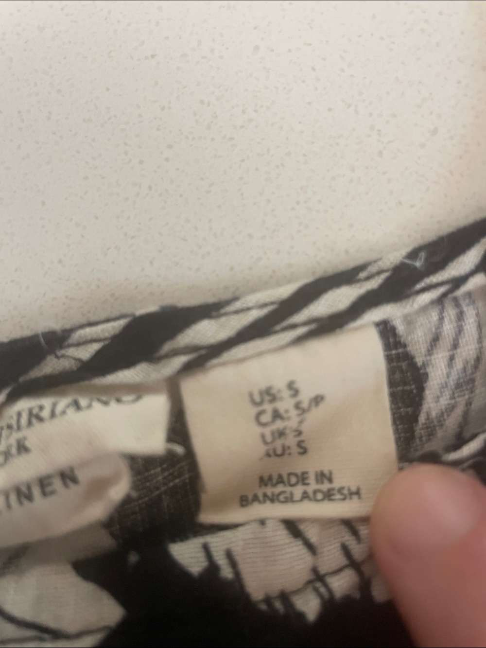Christian Siriano 100% Linen Black and White Tropical Leaf Print Tank Top Small - Picture 3 of 7